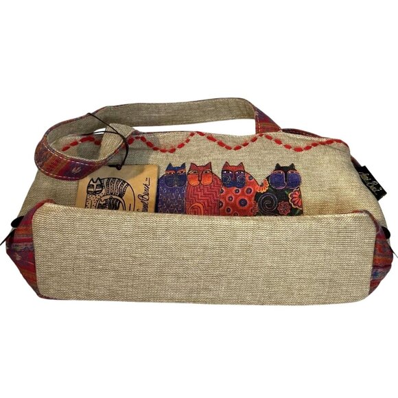 Laurel Burch Cotton Cat Purse Sun N' Sand Spirit Cats - Picture 8 of 13